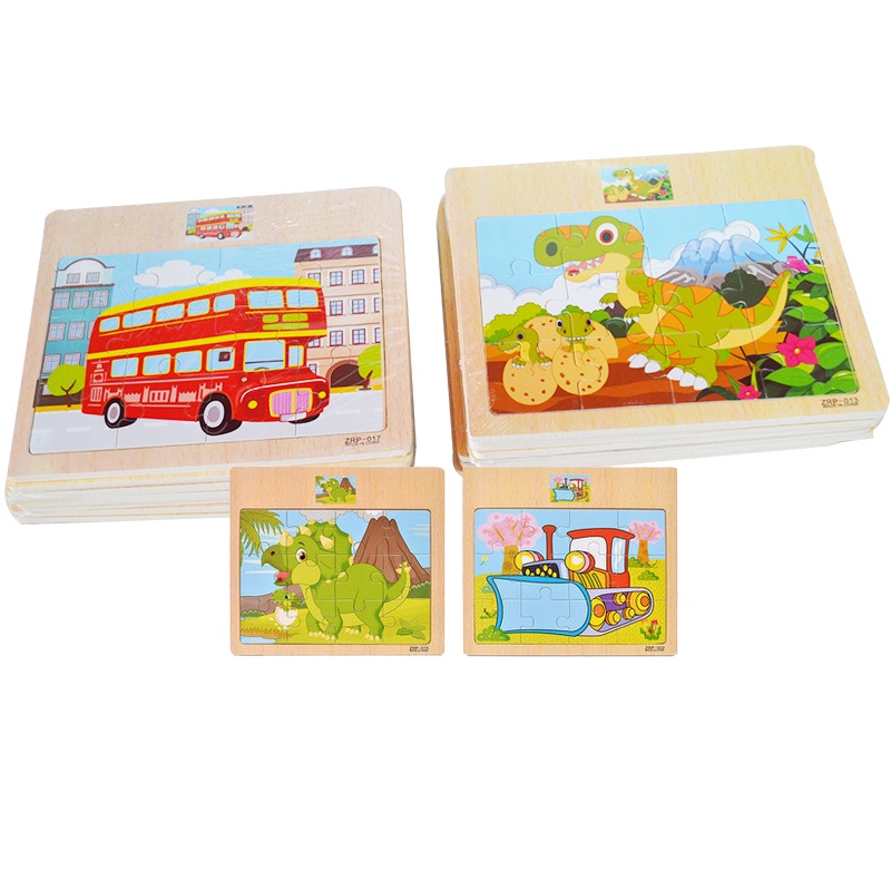 [Nhiều Mẫu]_ Tranh Ghép Gỗ 12 Miếng Cho Bé Yêu , Có Hình Mẫu Cho Bé Lắp Ghép