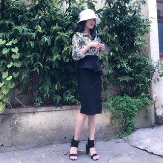 (Eo từ 60-78cm) CHÂN VÁY PEPLUM XẺ TRƯỚC FREESIZE