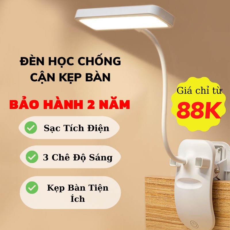 Đèn Kẹp Bàn Siêu Sáng Đèn Học Cảm Ứng Chống Cận Siêu Tiết Kiệm Điện