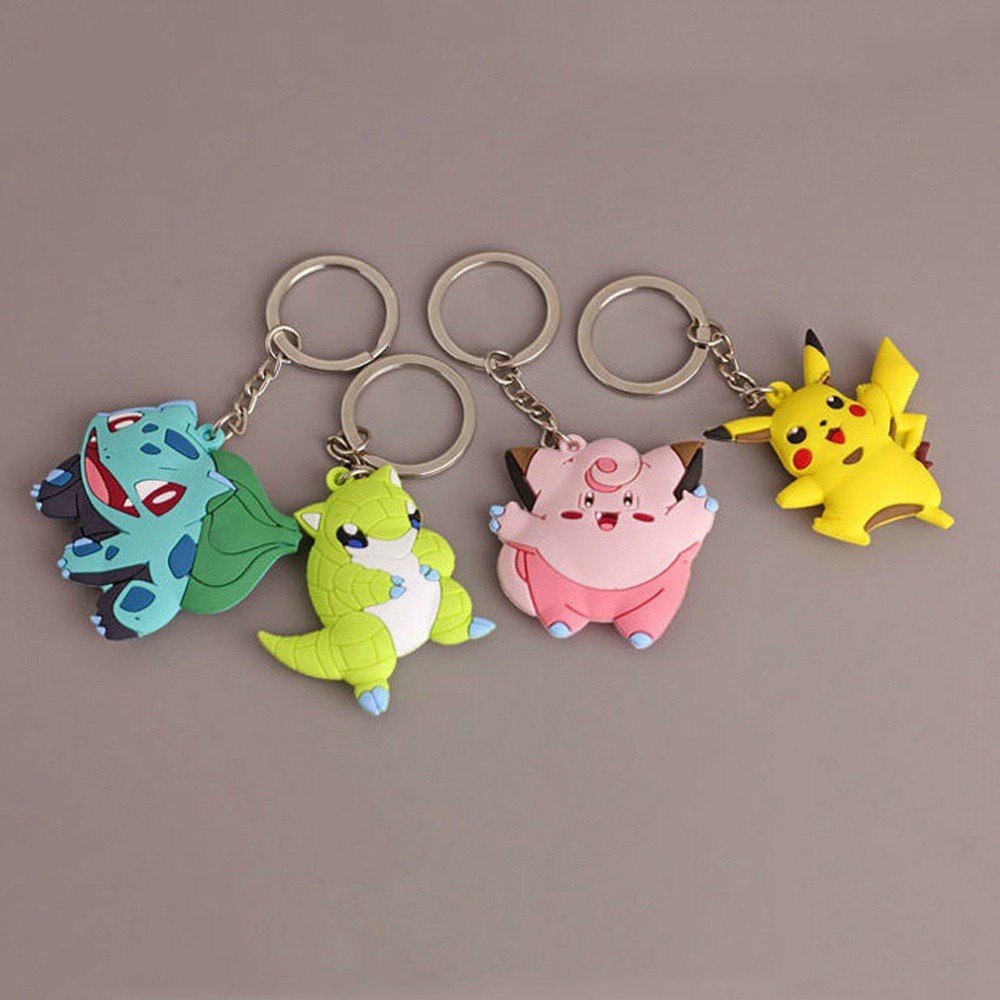 Móc khóa bằng nhựa PVC hình thú Pokemon