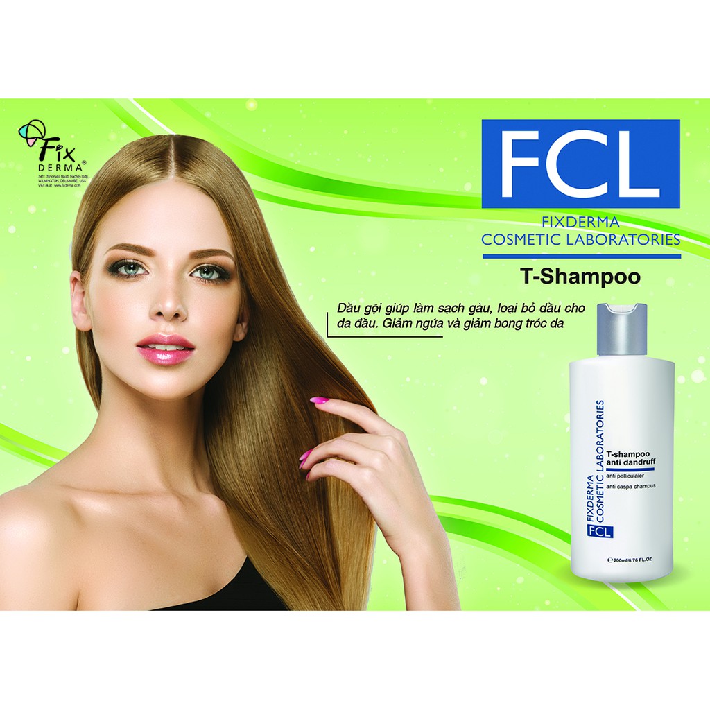 Dầu gội  sạch gàu, hết ngứa và bong tróc da ​Fixderma FCL T-Shampoo – 200ml
