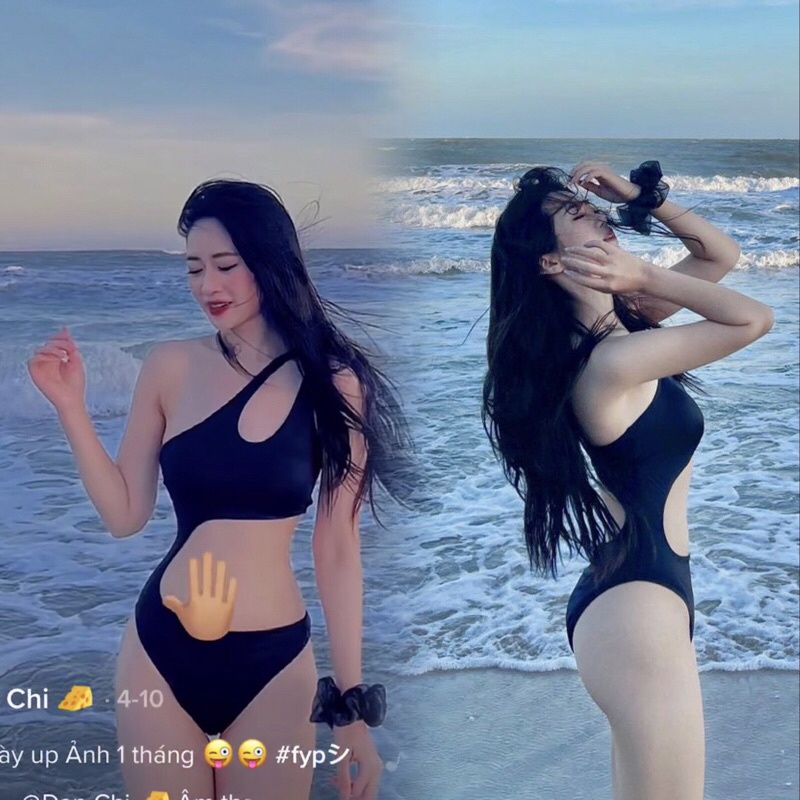 Bikini nữ liền thân khoét eo cutout xinh xắn Đồ bơi nữ 1 mảnh kín đáo hở eo thon gọn L02