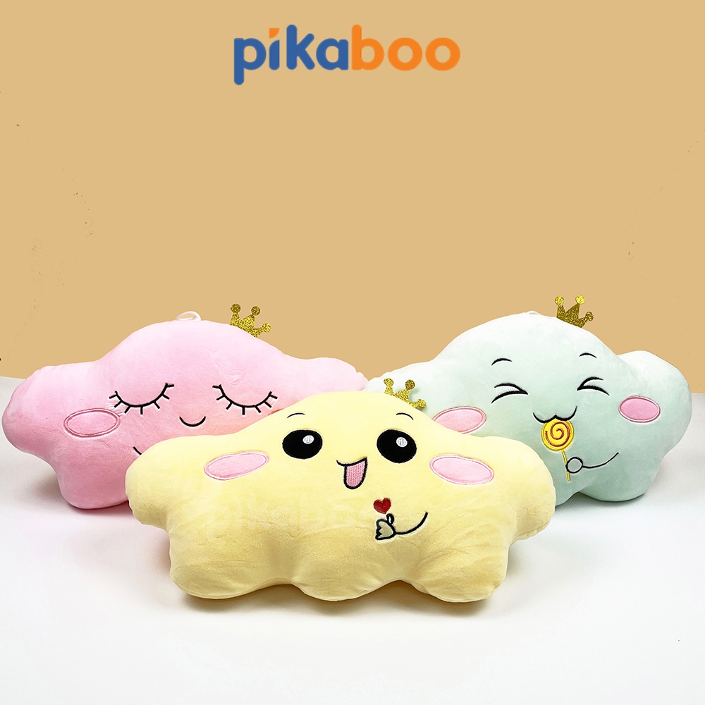 Gấu bông đám mây biểu cảm cute size 40cm cao cấp Pikaboo mềm mịn dễ thương