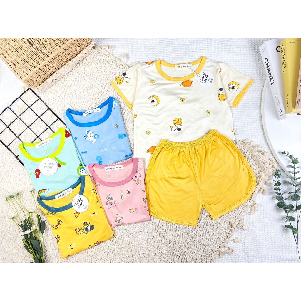 [Bé 19-32kg] Bộ Ngắn Tay Thun Lạnh MINKY MOM In Hình quần vát Cho Bé trai bé gái từ 19-32kg