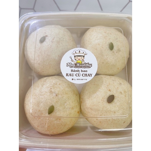 Set 4 Cái Bánh Bao Nguyên Cám Phô Mai Eatclean - Ăn Kiêng Giảm Cân - 100% Men Tươi - By Mon Healthy