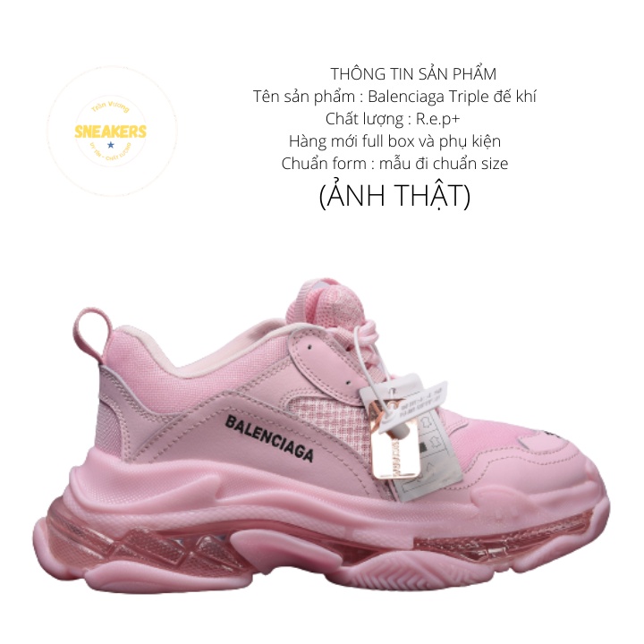 GIẦY THỂ THAO NỮ BALEN TRIPLE S ĐẾ KHÍ mầu hồng phấn