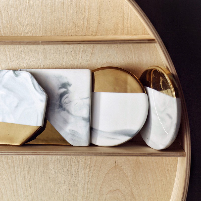 Miếng lót ly bằng gốm sứ hoạ tiết đá cẩm thạch độc đáo chất lượng cao