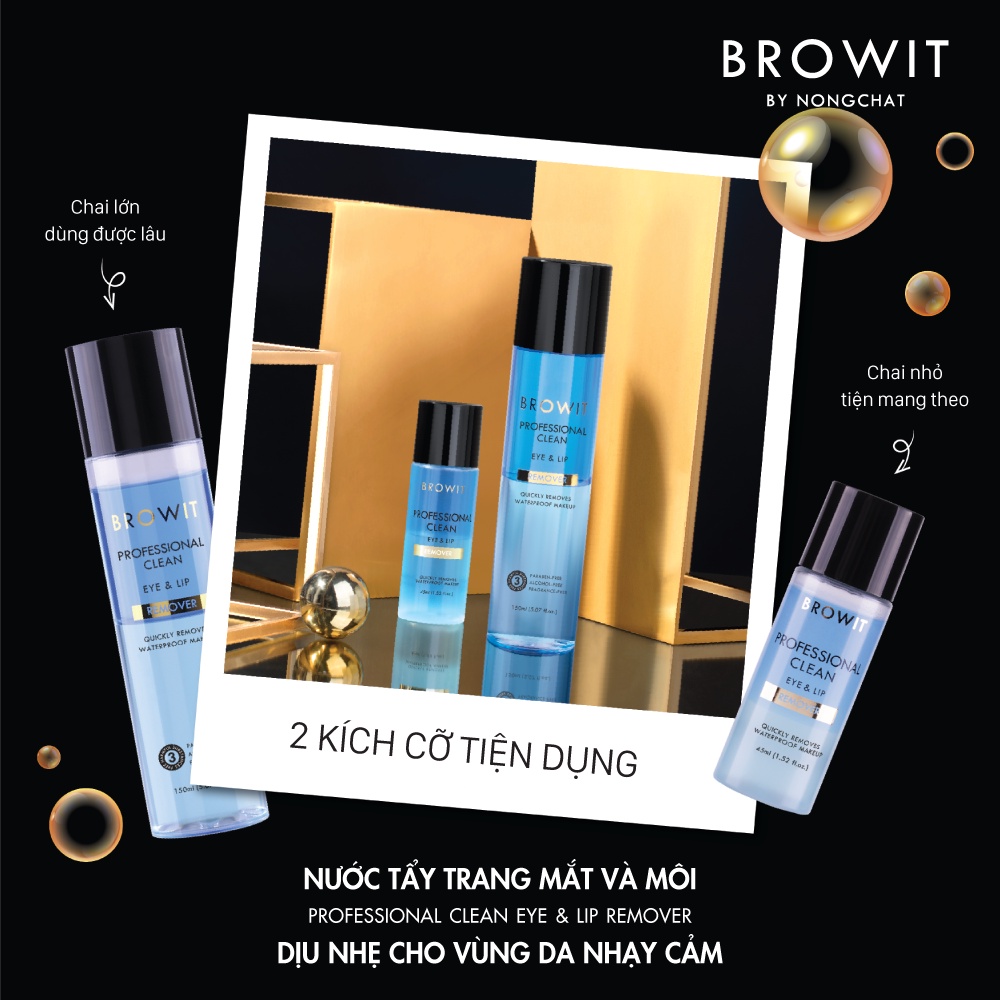 Nước tẩy trang mắt và môi Browit Professional Clean Eye &amp; Lip Remover 45ml