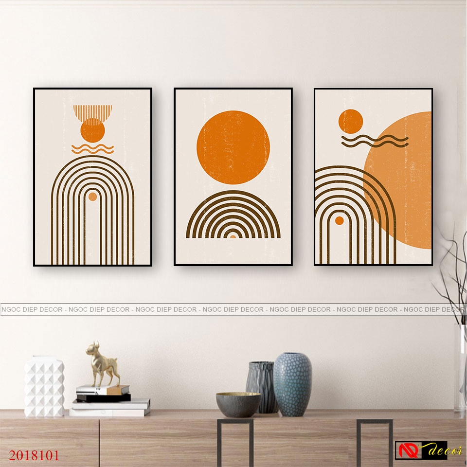 Tranh trìu tượng cao cấp Boho Đẹp decor phòng khách treo tường phòng ngủ đẹp trang trí nhà cửa đẹp số hóa H45