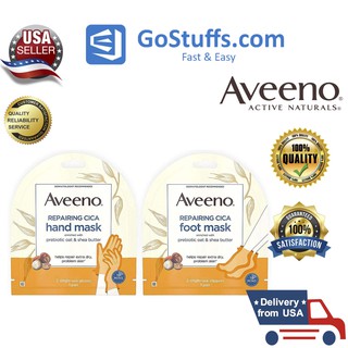 [Hàng Mỹ] Combo Bộ đôi mặt nạ dưỡng ẩm bàn tay và bàn chân Aveeno Repairing CICA Foot Mask&Hand Mask