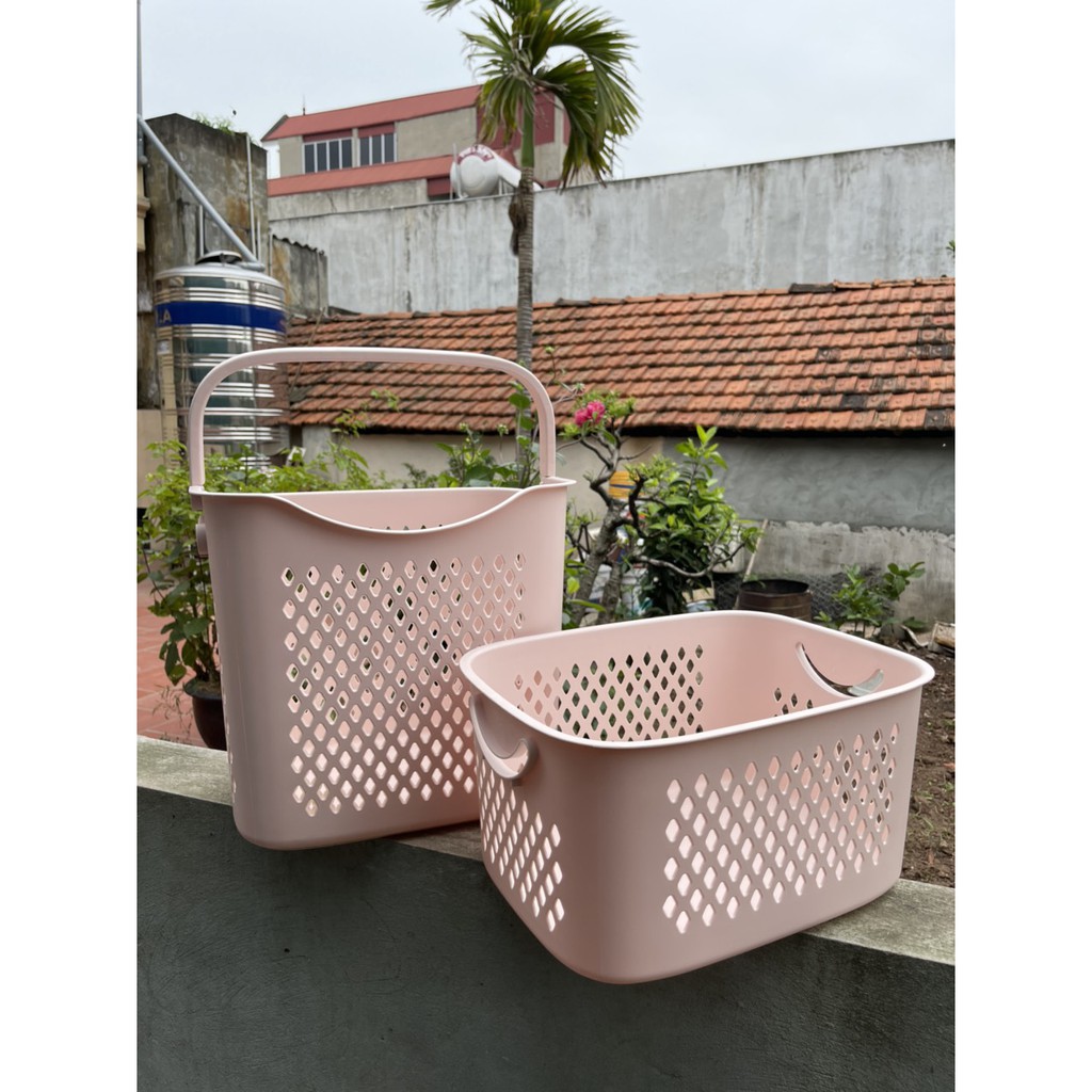 Rổ đựng quần áo có tay sách,quai cầm,sọt nhựa việt nhật,siêu xinh,dày dặn,tiện lợi