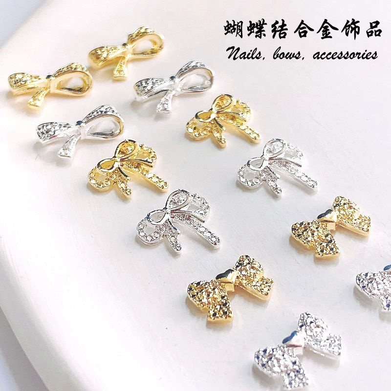 Charm nail giá rẻ-charm nơ  charm kim loại mẫu mới trang trí móng