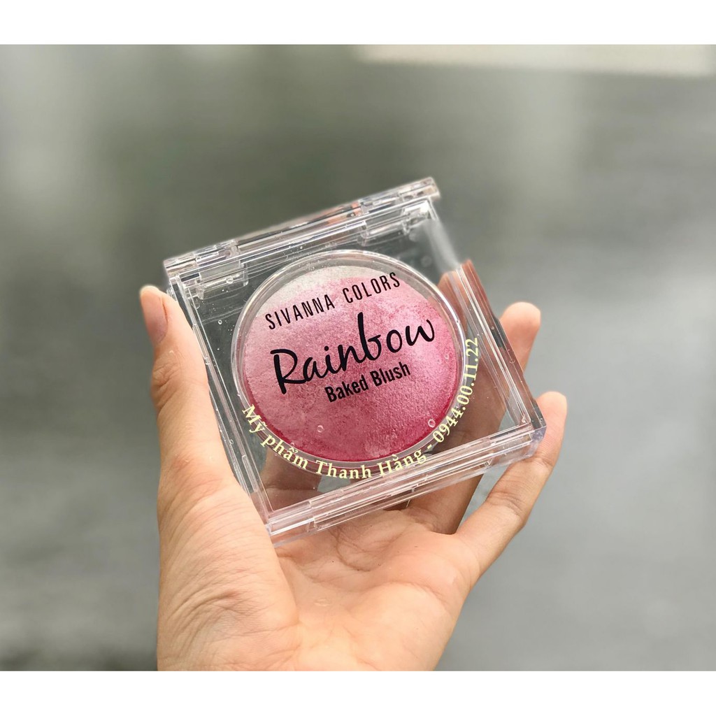 PHẤN MẮT MÁ 2IN1 SIVANNA COLORS RAINBOW BAKED BLUSH NHẬP KHẨU CHÍNH HÃNG - 4365