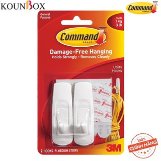 Combo 5 móc treo kiểu vuông 1kg vỉ 2 cái command 3m 17001