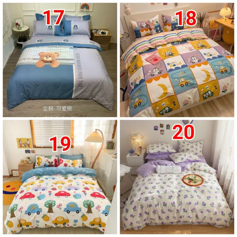 Bộ chăn ga gối phong cách Hàn quốc Cotton Living (100% cotton). Chọn mẫu
