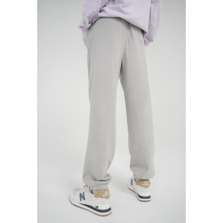 Quần Jogger Nữ BOO Dáng Rộng In Graphic Màu Xám Basic Phong Cách