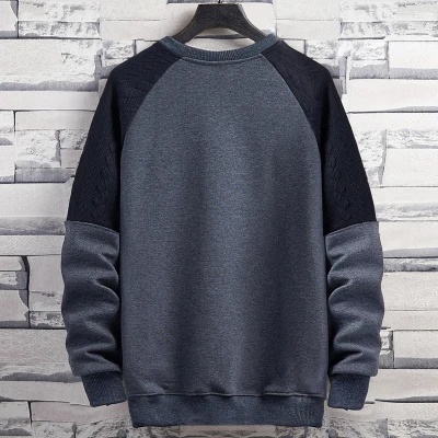 Áo Sweater Cotton Cổ Tròn Dáng Rộng Màu Sắc Tương Phản Thời Trang Xuân Thu Mới Cho Nam