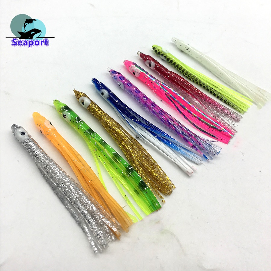 10 Mồi Câu Cá Giả Hình Con Mực Mềm 3inch