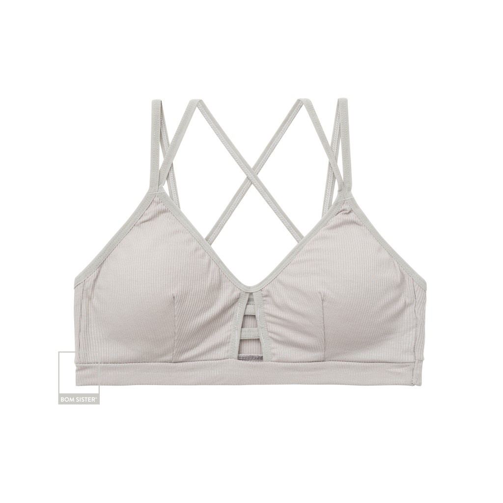 Áo lót thể thao không gọng mút mỏng màu trơn dây vai chéo mút tháo rời được nâng ngực tự nhiên BOM SISTER BR4007 | BigBuy360 - bigbuy360.vn
