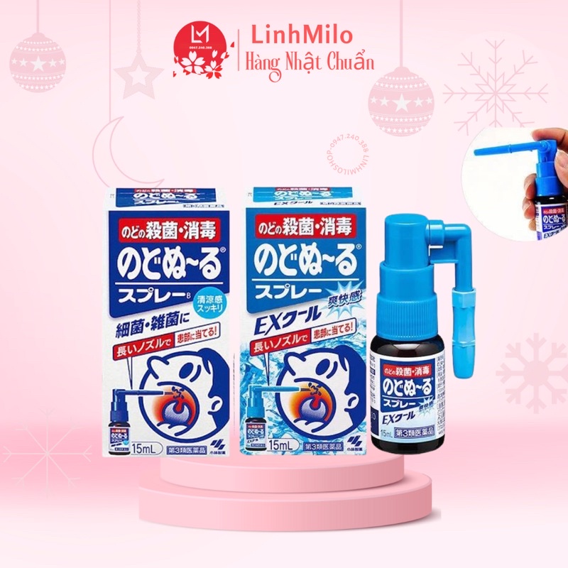 Xịt viêm họng giảm ho rát họng Kobayashi EX nội địa Nhật 15ml