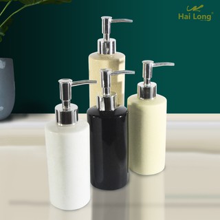Bình đựng nước rửa tay, sữa tắm, dầu gội 330 ml dáng trụ bằng sứ (Nhiều màu)