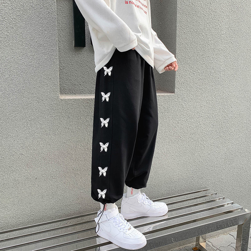 Quần dài ống rộng in hình bướm cá tính thời trang | BigBuy360 - bigbuy360.vn