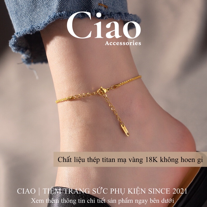 [HOẢ TỐC 1H] Vòng chân/ Lắc chân titan không gỉ thiết kế hoạ tiêt đơn giản Mikka Ciao