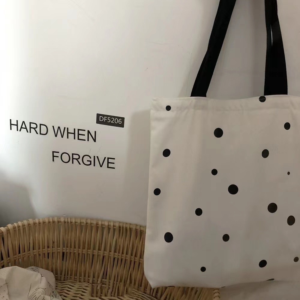 1 Ba Lô Vải Canvas Màu Đen Cho Nữ Sinh