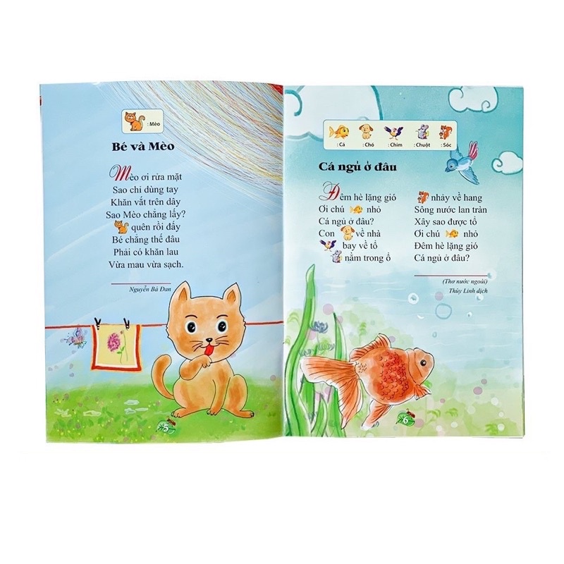 Sách - Thơ thiếu nhi dành cho bé tủ sách mầm non (Combo 6 cuốn)