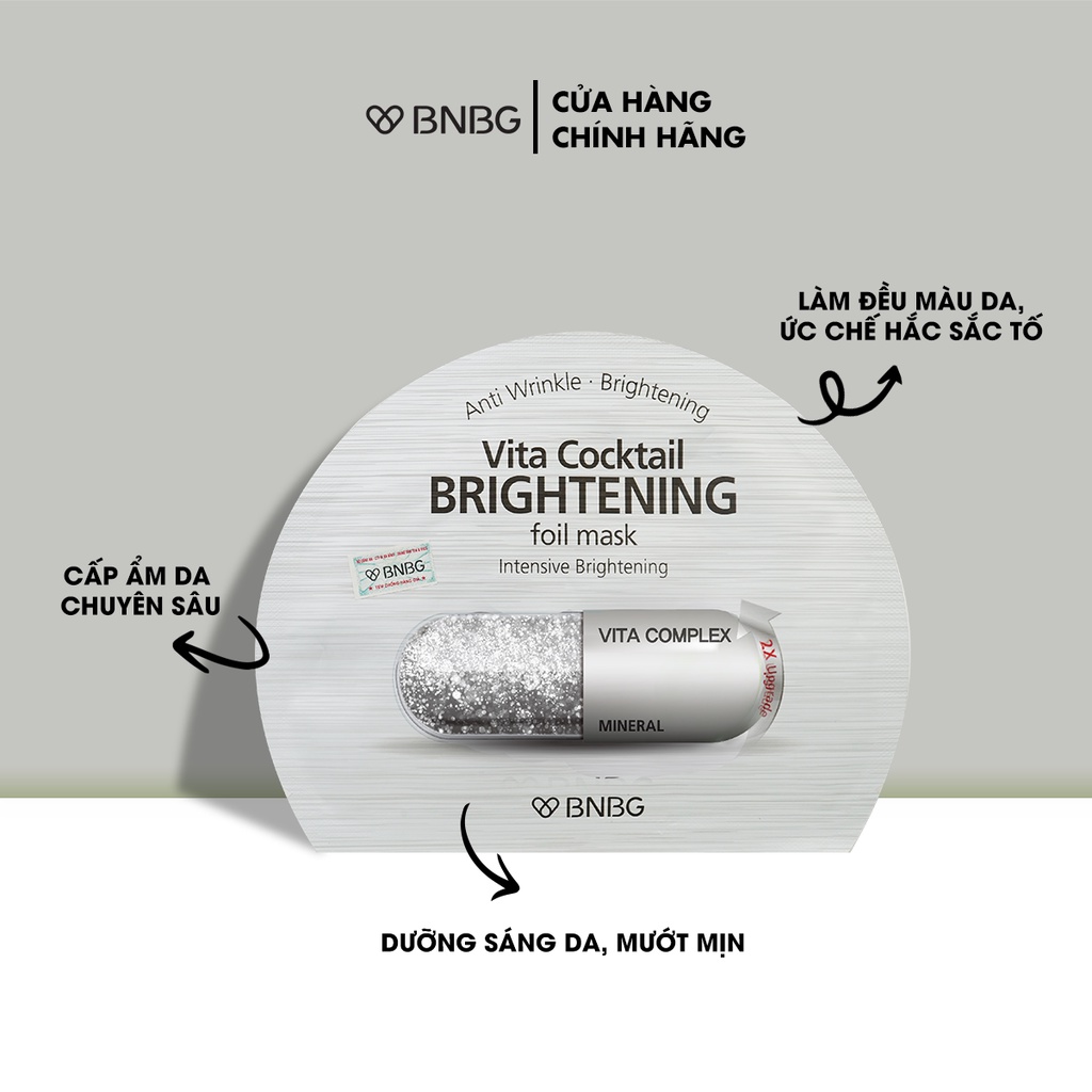 Mặt nạ Sáng da BNBG Vita Cocktail Brightening Foil Mask Intensive Whitening 30ml