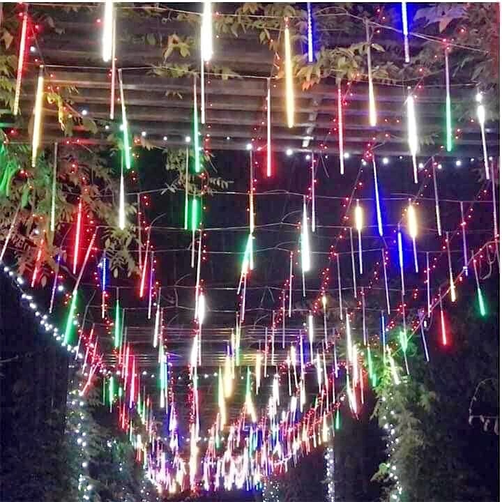 Bộ Đèn LED SAO BĂNG Chống Nước, Gồm 8 Ống Đèn Led 50 CM,- Đèn LED Mưa Sao Băng Treo Thả Ngoài Trời