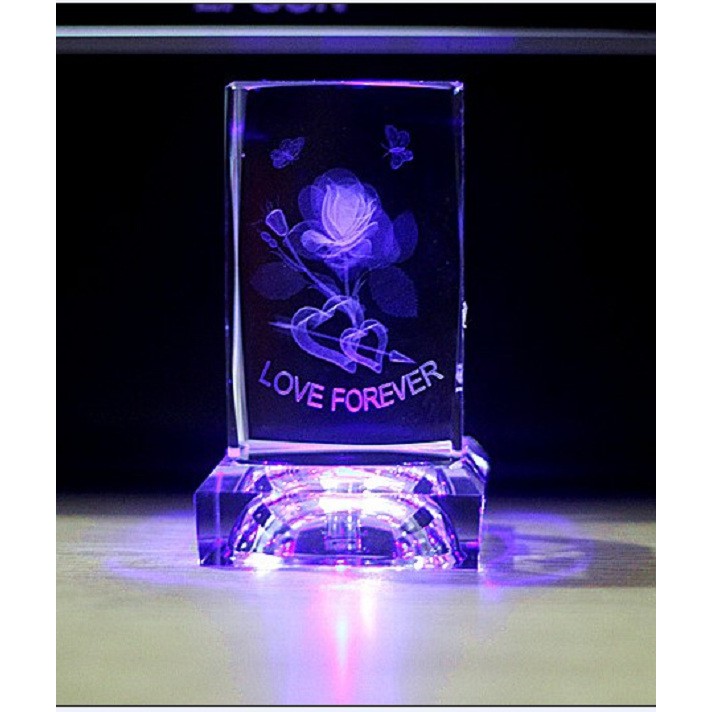 Quà lưu niệm pha lê love forever - Quà tặng sinh nhật -