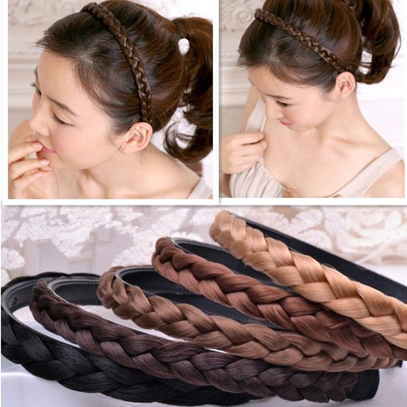 Băng đô tóc giả bện thời trang
