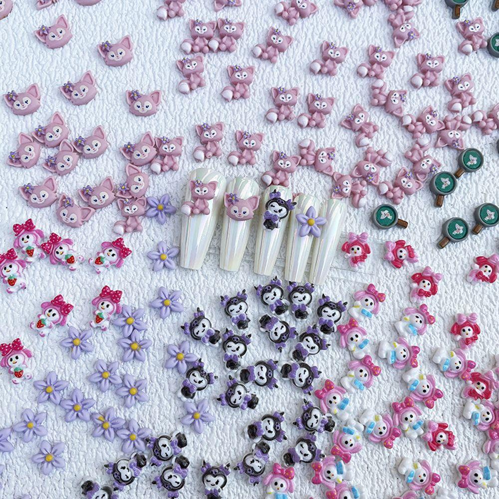 Set 20 Phụ Kiện Trang Trí Móng Tay Hình Thỏ Dễ Thương Xinh Xắn|Phụ Kiện Làm Móng DIY Chuyên Dụng