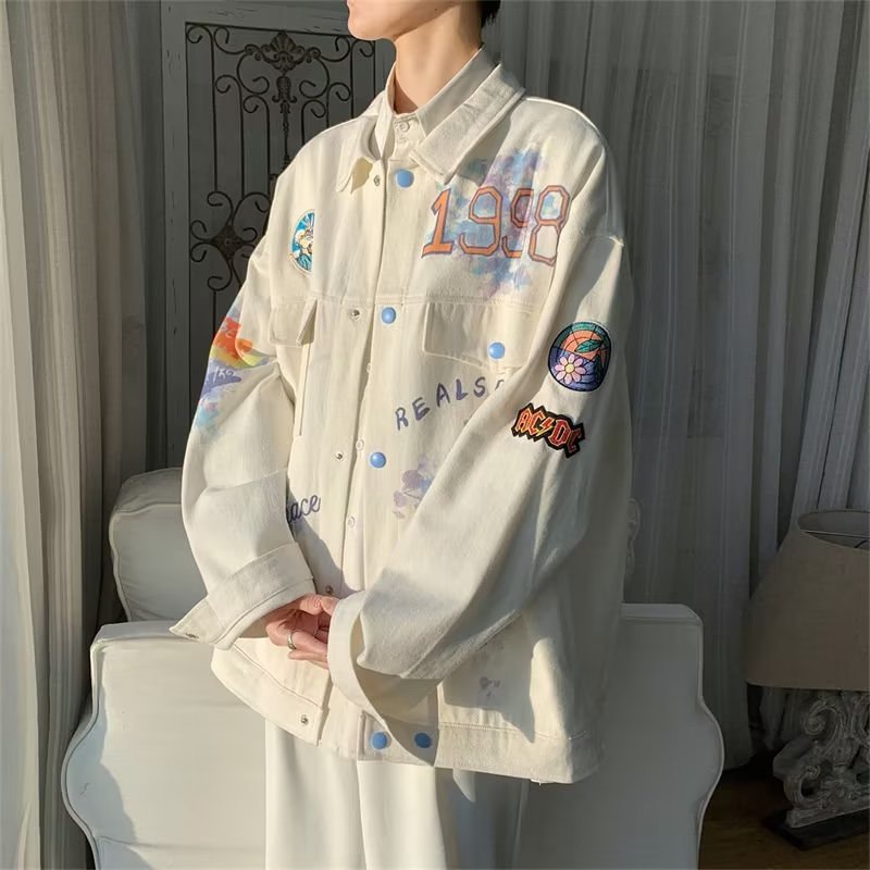 ✦AFFLIGA✦ Phong cách hàn Quốc Nam Dài Tay Xu Hướng Đơn Giản Thời Trang Mới Nam Thu Đông Văn Học Ve áo Sơ mi Nam