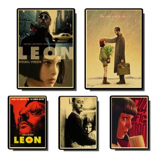 Poster Giấy kraft Dán Tường Trang Trí In Hình Phim Cổ Điển Hoài Niệm Leon