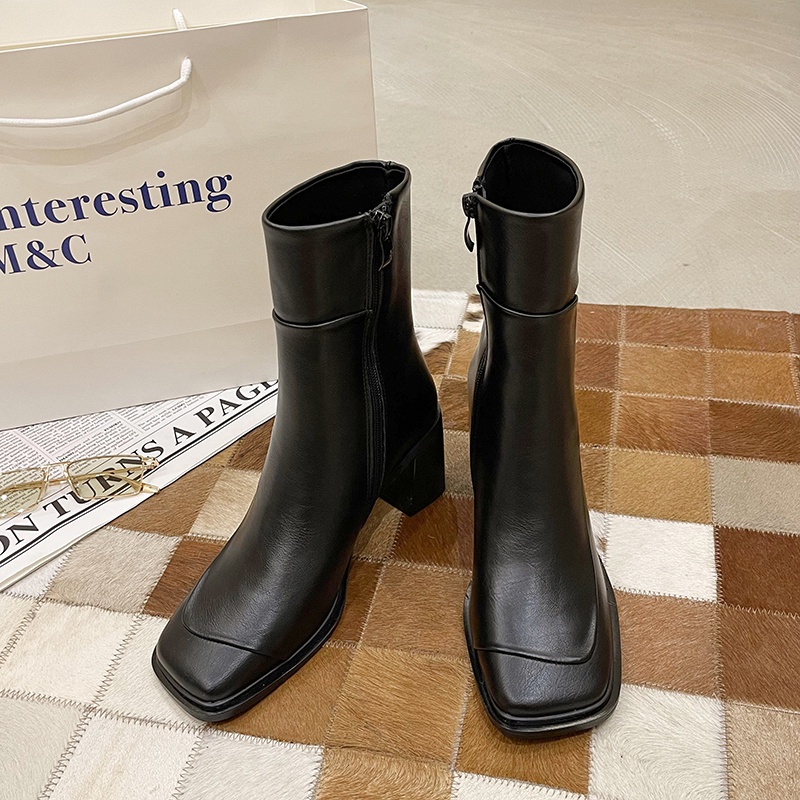 Giày bốt cao gót ống thấp thời trang Hàn Quốc 2021 cho nữ | BigBuy360 - bigbuy360.vn