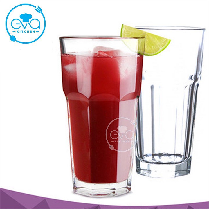 Set 12 Ly Thuỷ Tinh 8 Góc Gồm 6 Ly Uống Sinh Tố 410 Ml Và 6 Uống Trà Đá 280 Ml