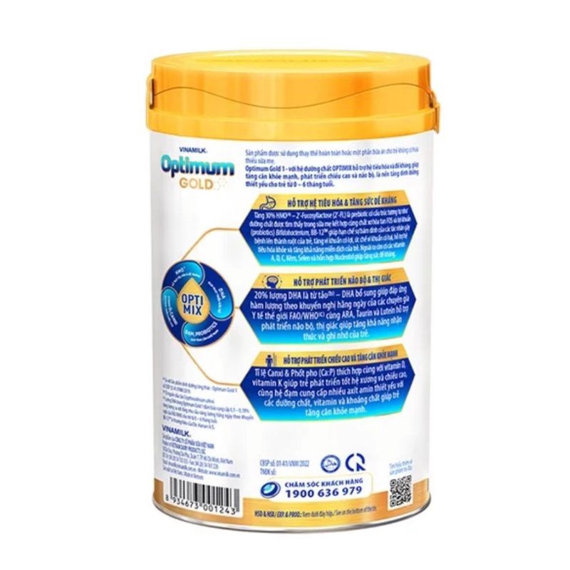 Sữa bột Vinamilk Optimum Gold 1 - Hộp thiếc 800g