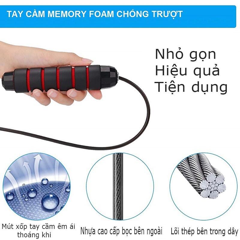 Dây nhảy tập thể dục thể thao lõi thép cao cấp 2.7M