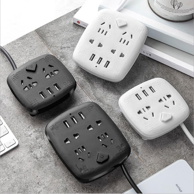 Ổ Cắm Điện Thông Minh Chuyển Đổi Đa Chức Năng Có Đầu Cắm USB Chuẩn Sạc An Toàn Chống Giật