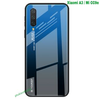 Ốp lưng Xiaomi A3 / Mi CC9e 💝FREESHIP Từ 50k💝 mặt lưng kính đa sắc thời trang cao cấp
