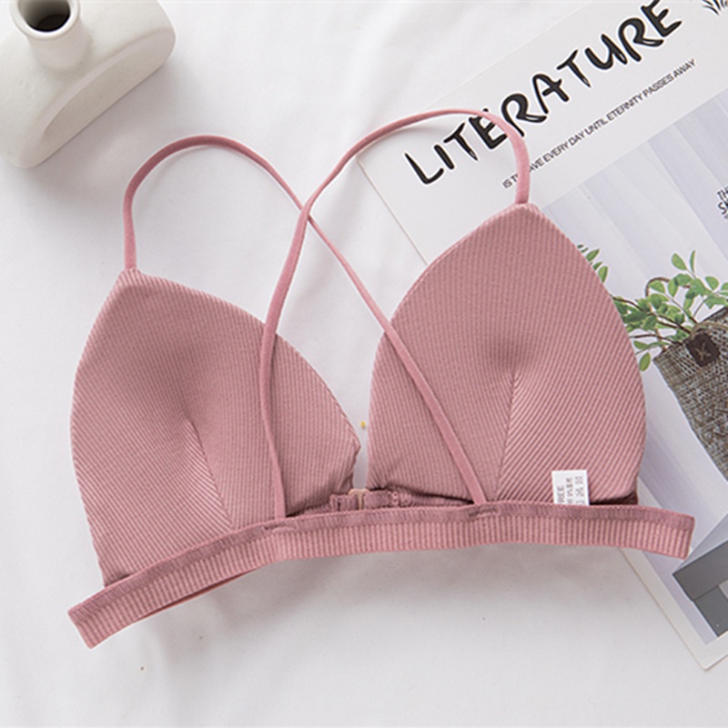 Áo bra nữ 2 dây mảnh chéo lưng gợi cảm, Áo lót không gọng đệm mút mỏng ôm ngực đẹp và dễ thương LANIXA B715