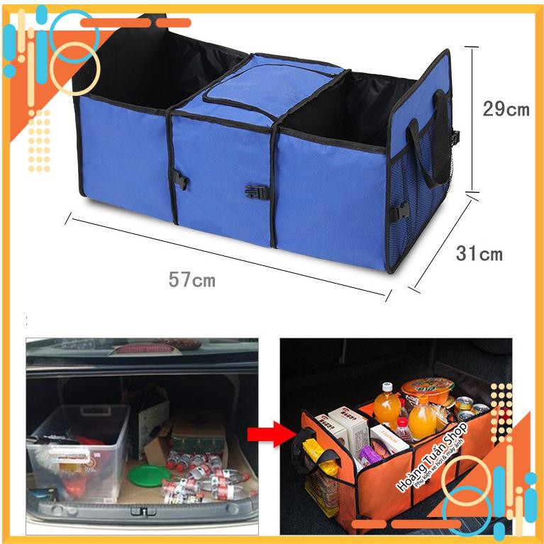 Hộp để đồ 3 ngăn gấp gọn ở cốp sau có ngăn túi bạc giữ nhiệt