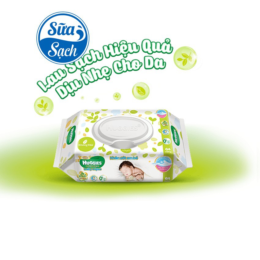 [GIÁ TỐT] Khăn ướt Huggies không mùi 64 tờ