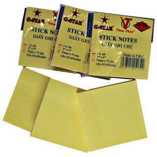 BỘ 3 XẤP GIẤY NOTE, GIẤY NHÁP 3X3 ( 300 TỜ ) GSTAR