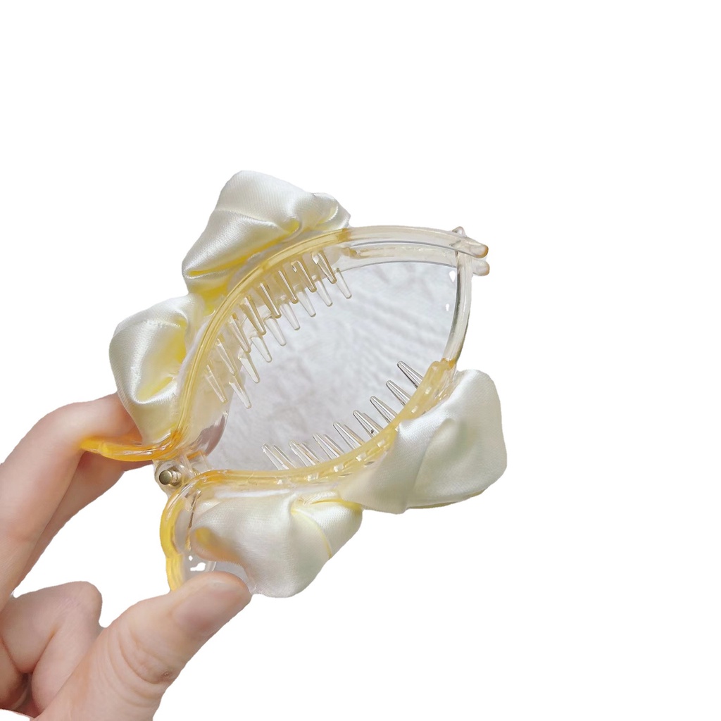 Kẹp Tóc Hình Hoa Trà Cột Nơ Sau Lưng Thời Trang