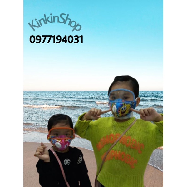 Khẩu trang học sinh có kính chống dịch , kèm van thở chuyên dụng