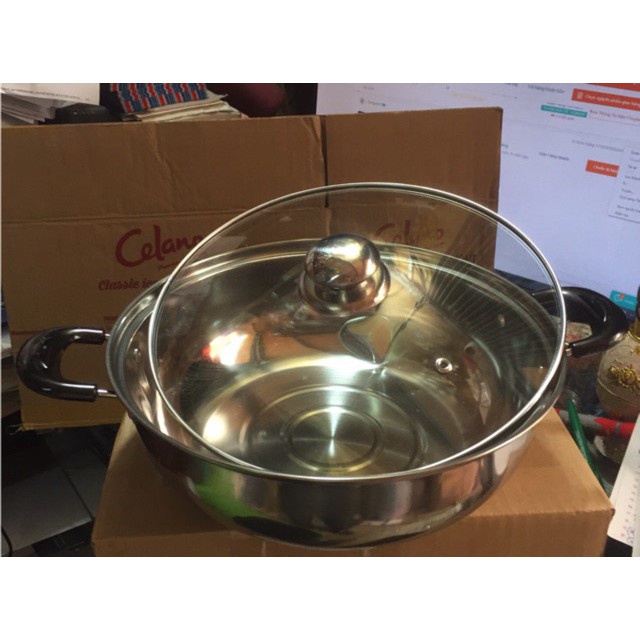 Nồi lẩu nắp kính 28cm Cleverhome