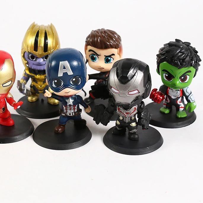 Mô Hình Nhân Vật Ironman C.america Hawkeye Warmachine Hulk Thanos Chibi